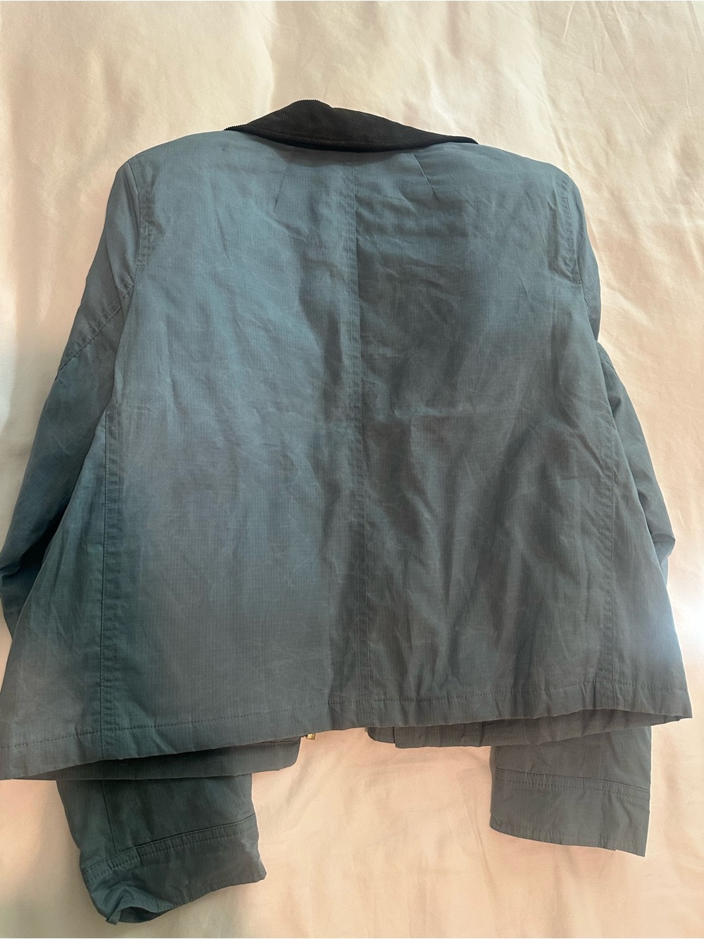 NWT J. Crew Short Barn Jacket in Cloudy Blue English Ripstop Corduroy Trim XS - Picture 7 of 8